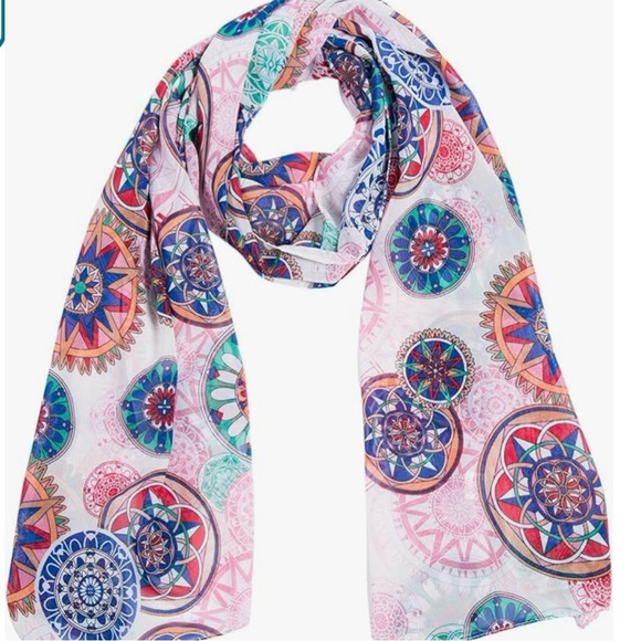 Chiffon Scarf/Wrap/Belt/Accessory Kaleidoscope Print - Picture 3 of 10
